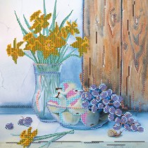 Схема для вышивки бисером «Нарциссы и виноград»
