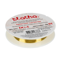 "Gamma" Проволока для бисера металл DG- 4 d 0. 4 мм 10 м №01 под латунь